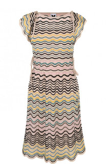 Вязаное приталенное мини-платье без рукавов M Missoni