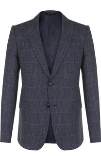 Однобортный пиджак из смеси шерсти и хлопка Emporio Armani