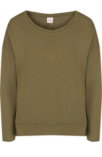 Однотонный хлопковый пуловер свободного кроя с круглым вырезом Deha