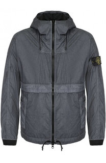 Хлопковая куртка на молнии с капюшоном Stone Island