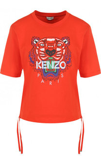Хлопковая футболка с принтом и круглым вырезом Kenzo