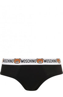 Хлопковые брифы с широкой резинкой Moschino