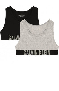 Комплект из двух спортивных бюстгальтеров с логотипом бренда Calvin Klein Underwear