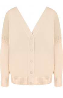 Однотонный хлопковый кардиган с V-образны вырезом See by Chloé