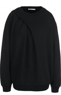 Однотонный хлопковый свитшот свободного кроя T by Alexander Wang