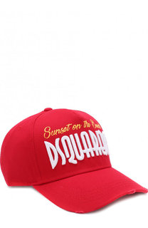 Хлопковая бейсболка с вышивкой Dsquared2