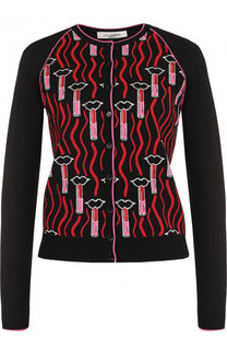 Вязаный кардиган из вискозы с круглым вырезом Valentino