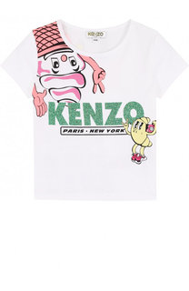 Хлопковая футболка с принтом Kenzo