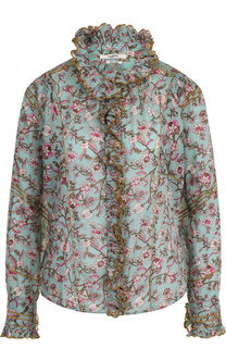 Хлопковая блуза с оборками и цветочным принтом Isabel Marant Etoile