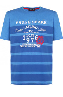 Хлопковая футболка с принтом Paul&amp;Shark Paul&Shark