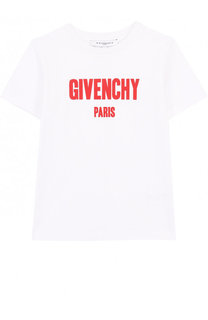 Хлопковая футболка с логотипом бренда Givenchy