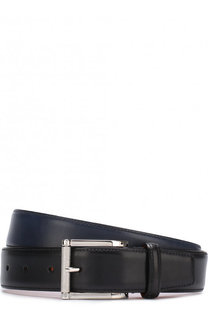 Кожаный ремень с металлической пряжкой Santoni