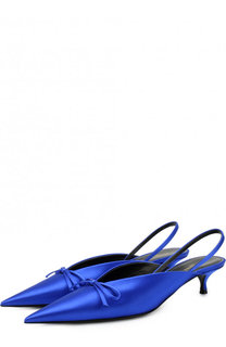 Атласные туфли Knife на каблуке kitten heel Balenciaga