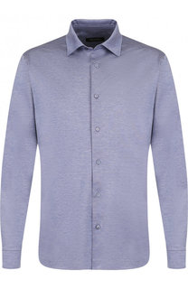 Хлопковая рубашка с воротником кент Ermenegildo Zegna