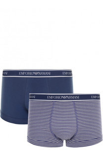 Комплект из двух хлопковых боксеров с широкой резинкой Emporio Armani