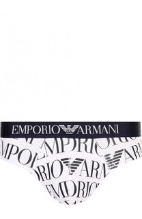 Хлопковые брифы с широкой резинкой Emporio Armani