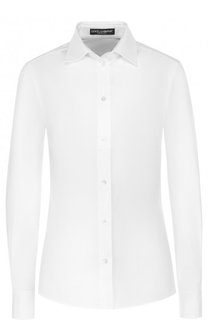 Однотонная приталенная блуза из хлопка Dolce &amp; Gabbana