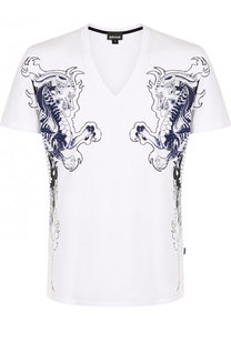 Хлопковая футболка с принтом Just Cavalli
