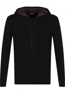Кашемировое худи тонкой вязки Emporio Armani