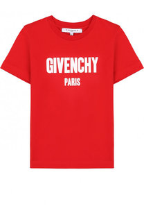 Хлопковая футболка с логотипом бренда Givenchy