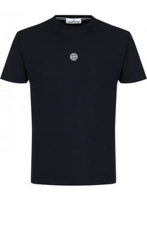 Хлопковая футболка с логотипом бренда Stone Island