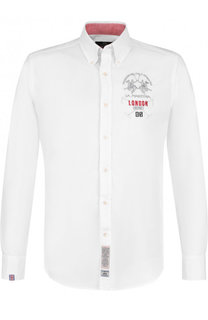 Хлопковая рубашка с воротником button down La Martina