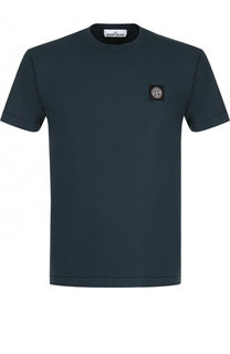 Хлопковая футболка с логотипом бренда Stone Island