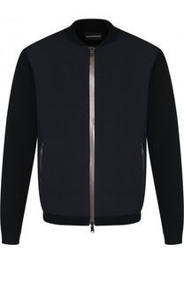Хлопковый бомбер на молнии Emporio Armani