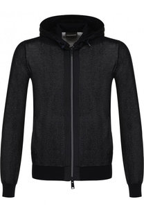Хлопковый кардиган на молнии с капюшоном Emporio Armani