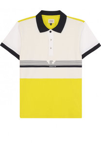 Хлопковое поло с контрастной отделкой Armani Junior