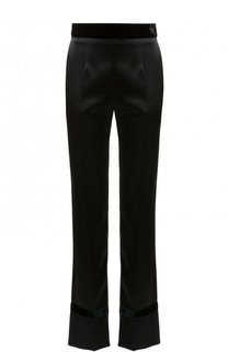 Укороченные однотонные брюки с бархатным поясом Lanvin