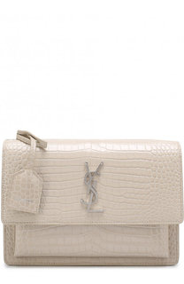 Сумка Sunset Monogram medium с тиснением под крокодила Saint Laurent