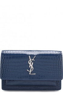 Сумка Sunset Monogram с тиснением под крокодила Saint Laurent