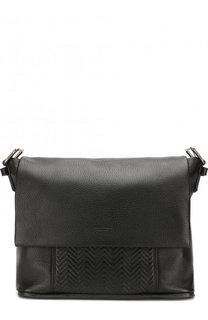 Кожаный мессенджер на молнии Giorgio Armani