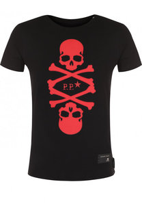 Хлопковая футболка с отделкой Philipp Plein