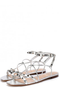 Сандалии Valentino Garavani Free Rockstud из металлизированной кожи Valentino