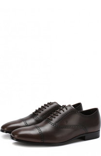 Кожаные оксфорды с брогированием Tod’s Tods