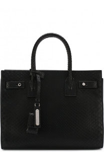 Сумка Sac de Jour Souple baby из кожи питона Saint Laurent