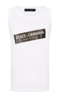 Хлопковая майка с логотипом бренда Dolce &amp; Gabbana