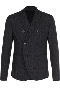 Двубортный хлопковый пиджак Emporio Armani