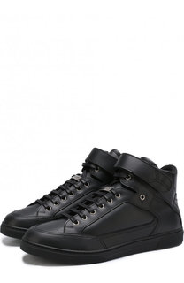 Высокие кожаные кеды на шнуровке Saint Laurent
