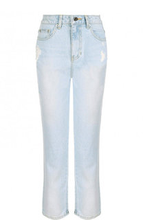 Укороченные джинсы с потертостями и завышенной талией Steve J &amp; Yoni P