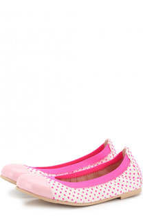 Кожаные балетки в горох с лаковым мысом Pretty Ballerinas