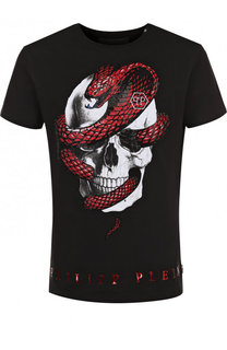 Хлопковая футболка с отделкой Philipp Plein