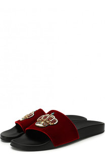 Резиновые шлепанцы с отделкой Versace
