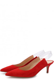 Замшевые туфли Eva на каблуке kitten heel Gianvito Rossi