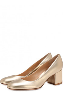 Туфли Gilda из металлизированной кожи на устойчивом каблуке Gianvito Rossi