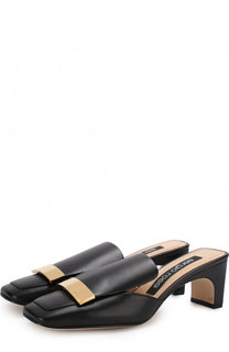 Кожаные мюли на устойчивом каблуке Sergio Rossi