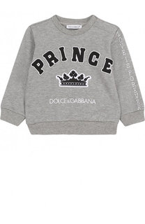 Хлопковый свитшот с аппликациями Dolce &amp; Gabbana