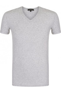 Хлопковая футболка с V-образным вырезом Ermenegildo Zegna